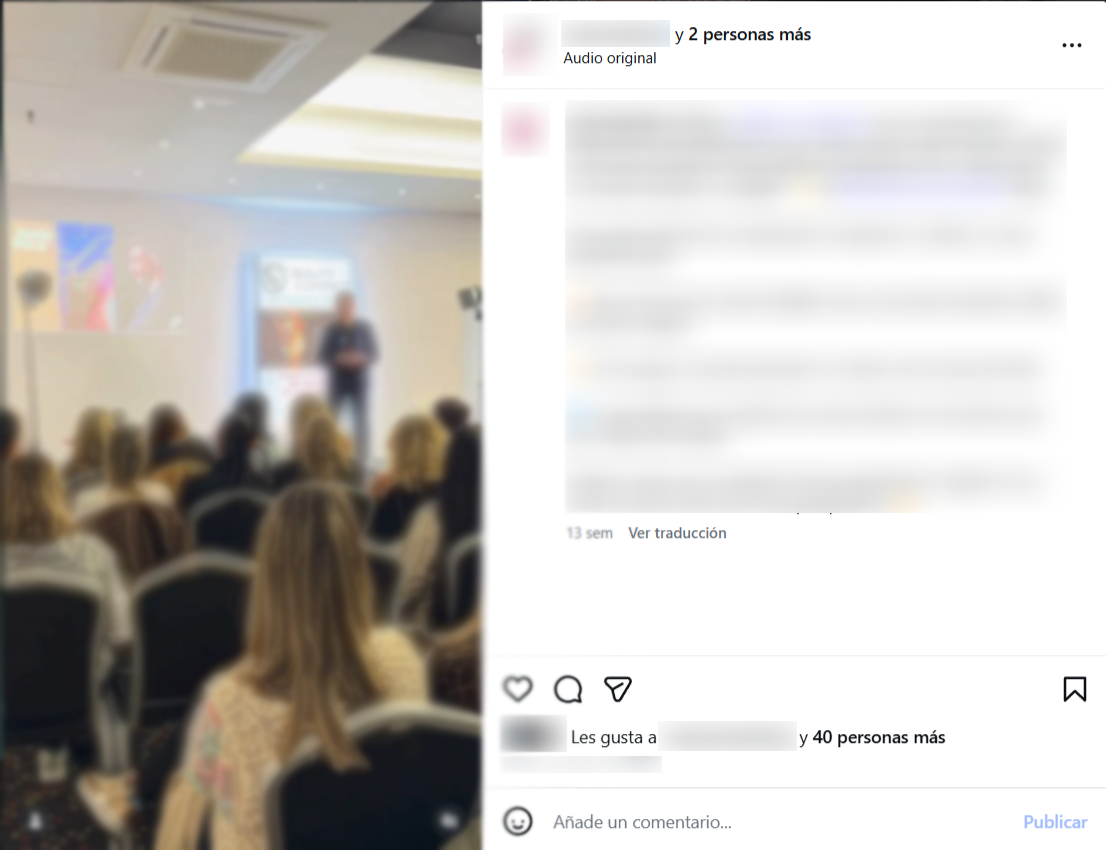 Captura de Instagram del gurú